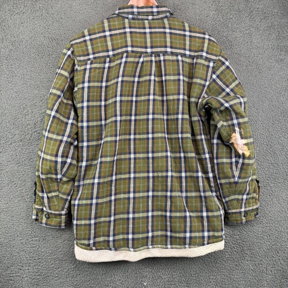 Levis Mens Sherpa Lined Flannel Shirt Jacket Medium Distressed Bleached - Picture 8 of 9